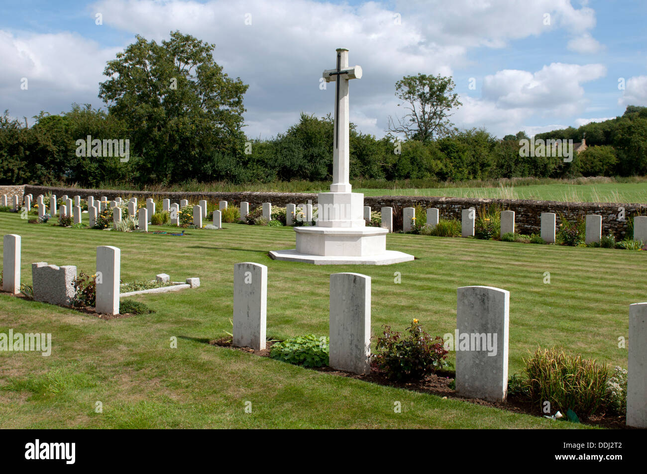 RAF cemetery, St. Peter`s churchyard, Little Rissington, Gloucestershire, England, UK Stock Photo